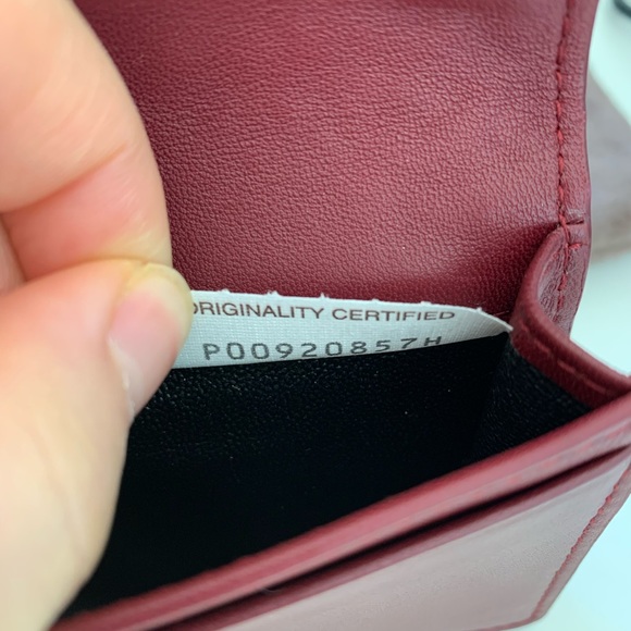Burgundy Bottega Veneta Card Holder - Picture 4 of 4